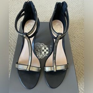 Vince Camuto black and gold heels. Size 7